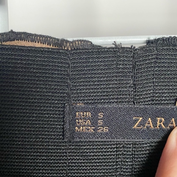 Zara Pleated Black Mini Skirt Small - Picture 4 of 6